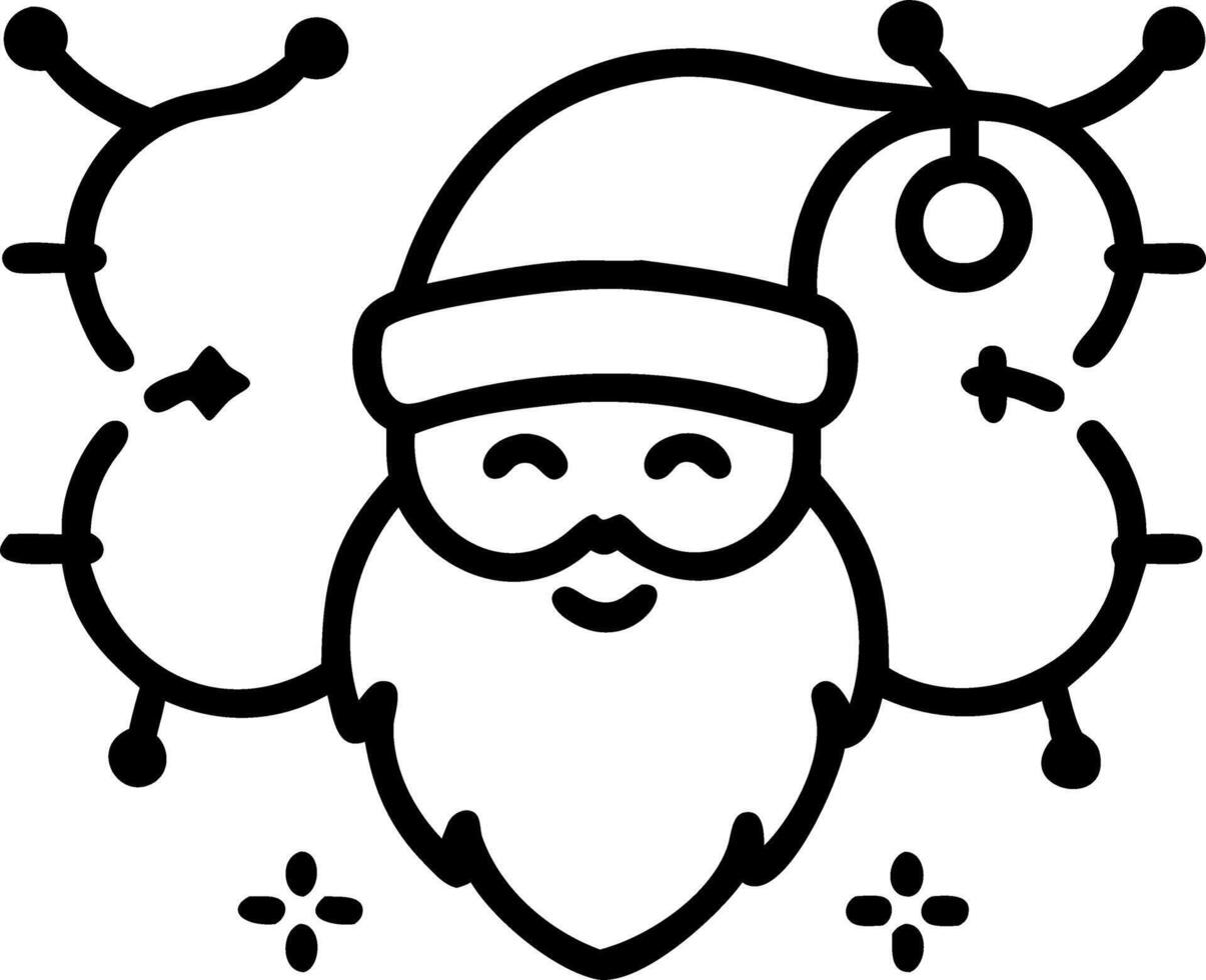Santa with Holographic Christmas Lights vector