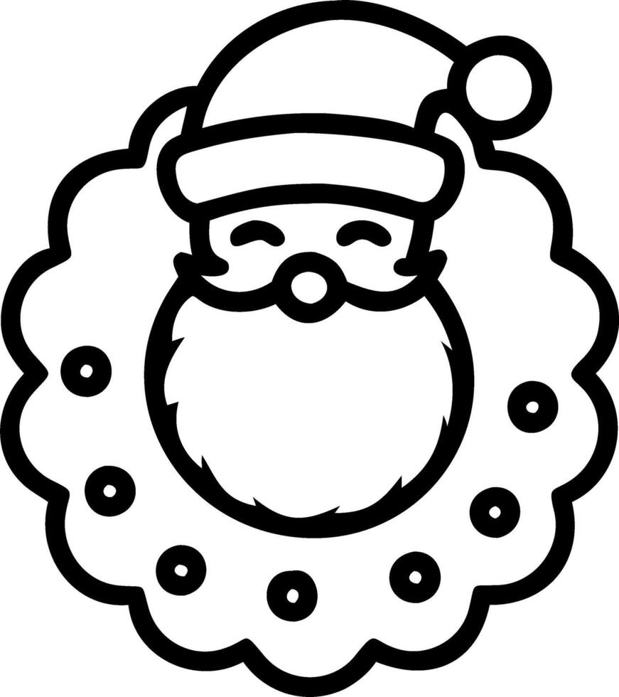 Santa with Holographic Holiday Wreath vector