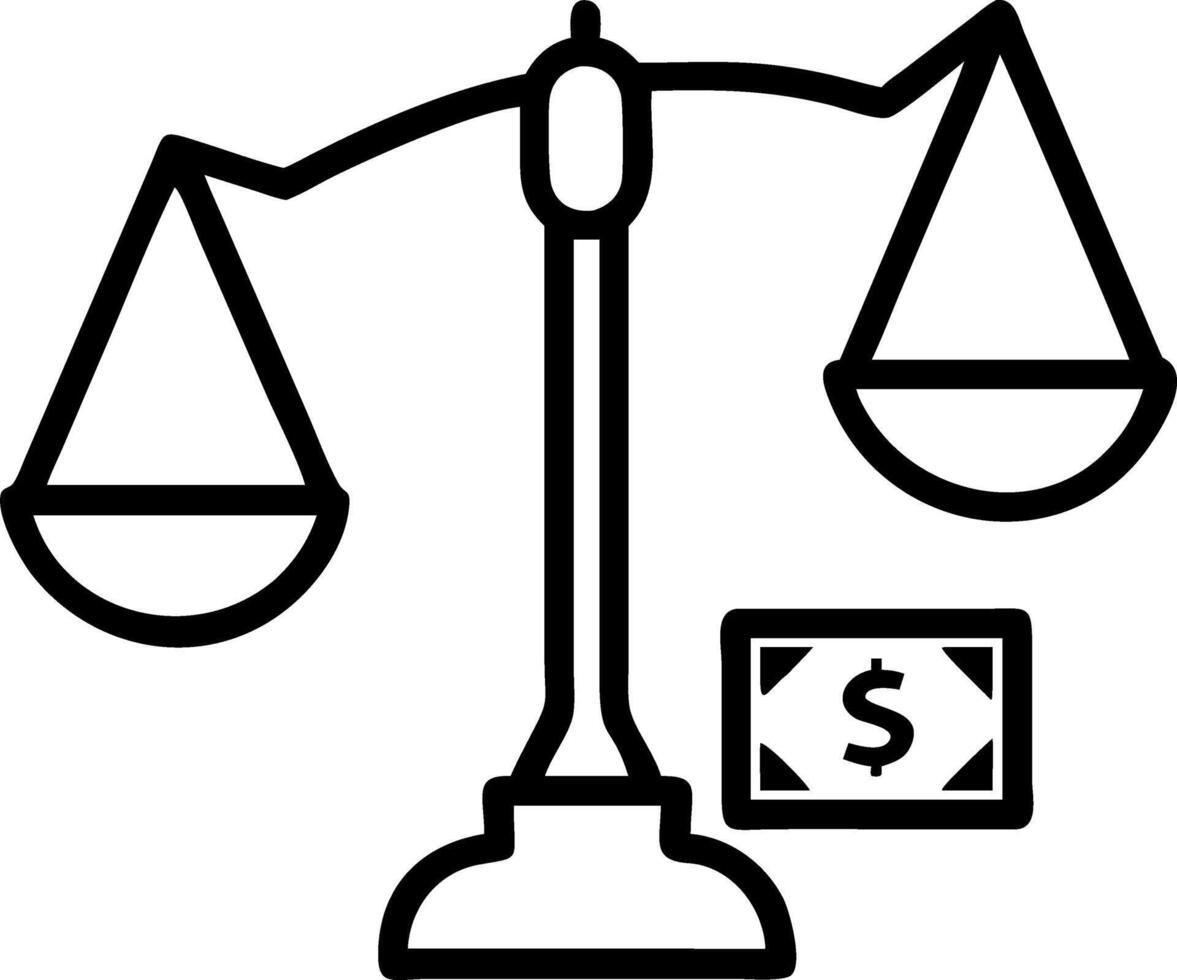 Scales of justice frame with ballot weight vector