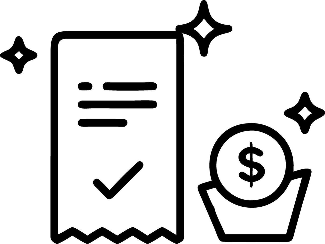 Shopping receipt with holographic icons vector