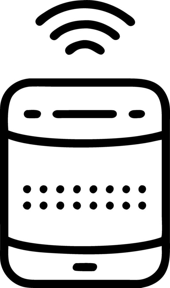 Smart speaker with holographic music controls copy space below vector