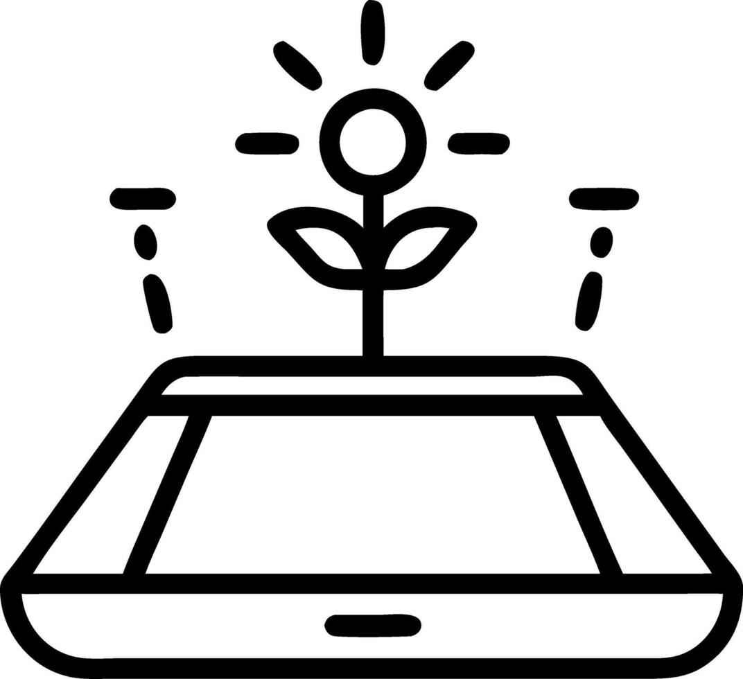 Smartphone with Holographic Bridge and Plant vector