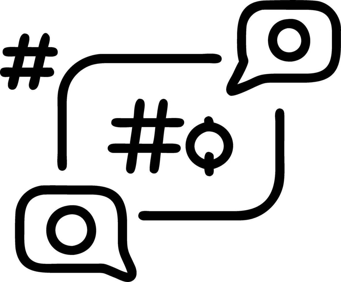 Social media icons frame with hashtags vector