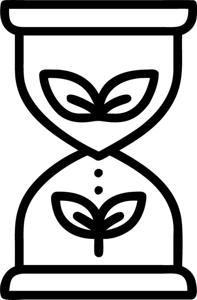 Soft Abstract Hourglass with Plants Inside vector
