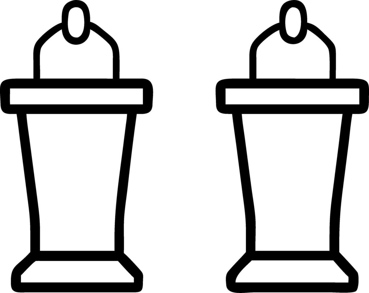 Soft focus debate podiums vector