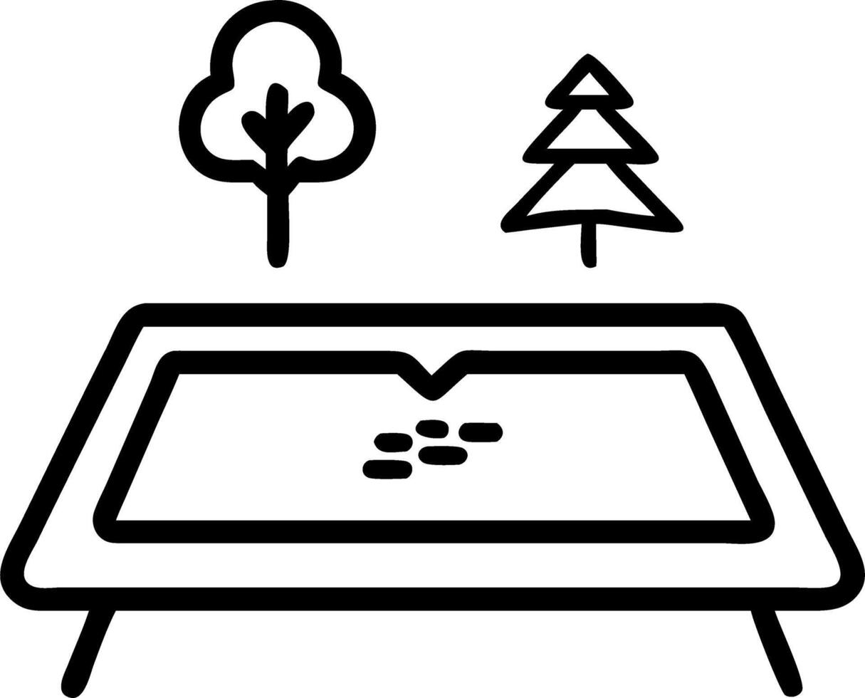 Tablet with Holographic Bridge and Tree vector