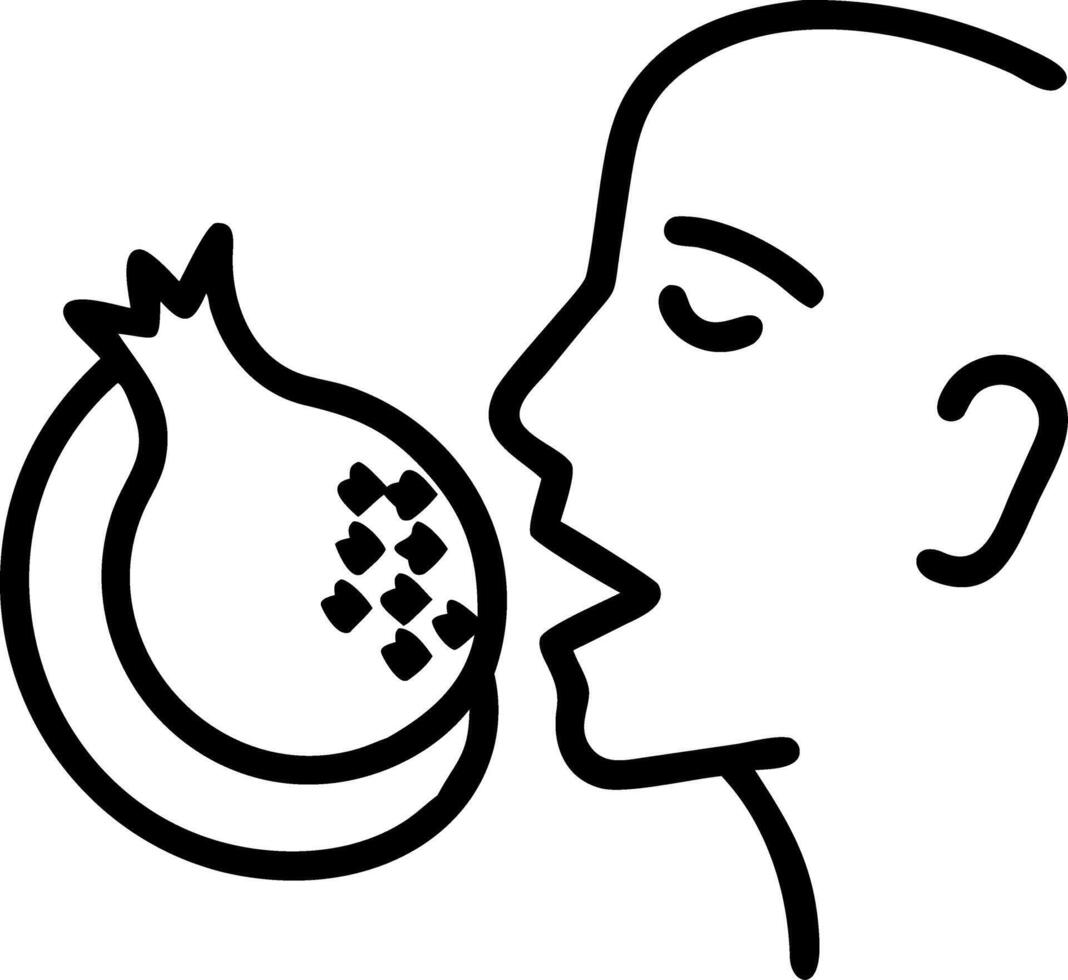 The First Bite of Pomegranate vector