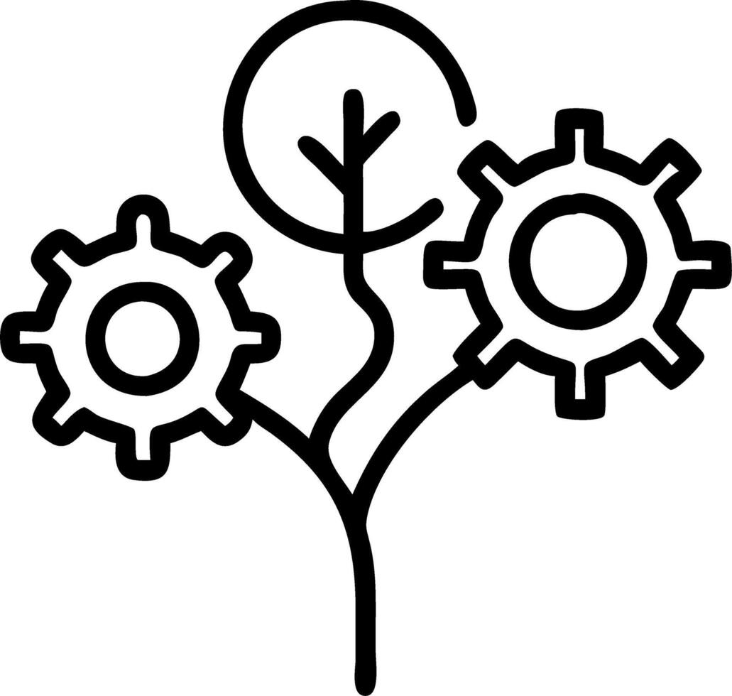 Tree and Gear Icon vector