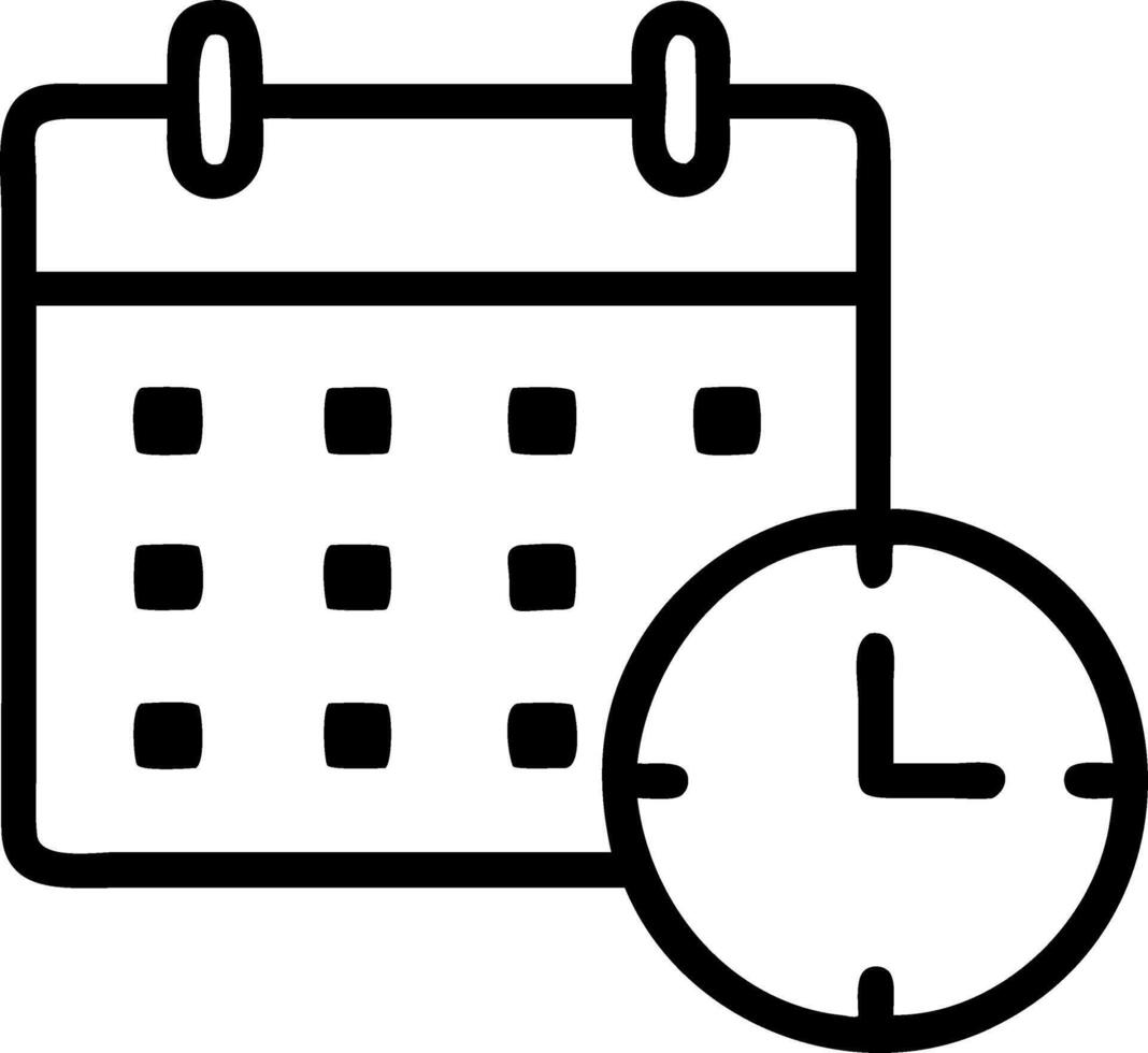 of isolated calendar and clock with the word Schedule vector