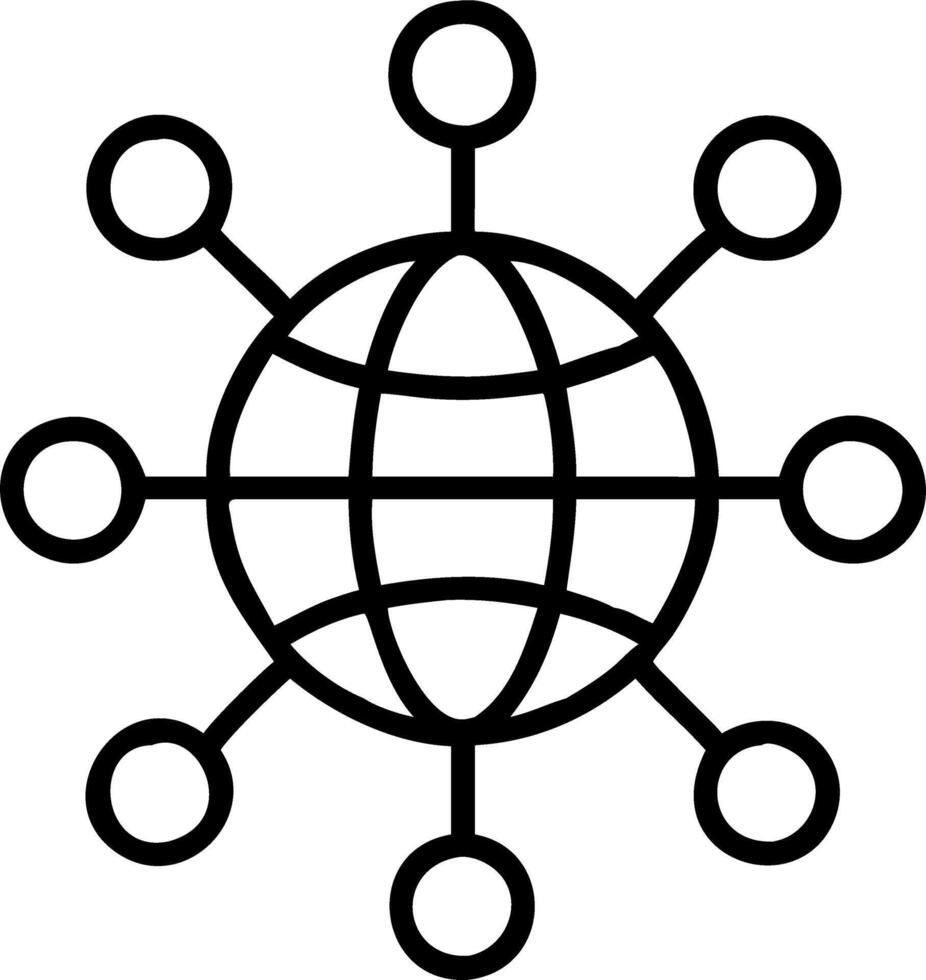 of isolated globe and connected nodes with the word Network vector