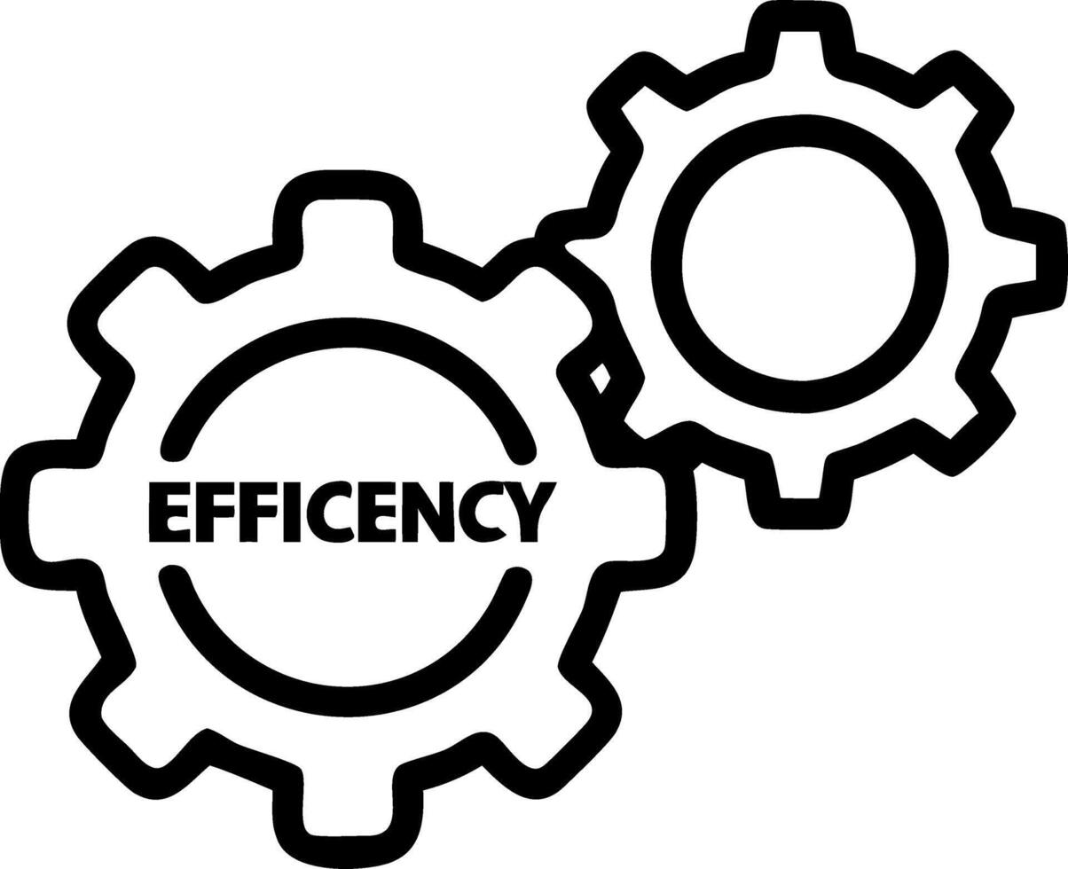 of isolated gears with the word Efficiency vector