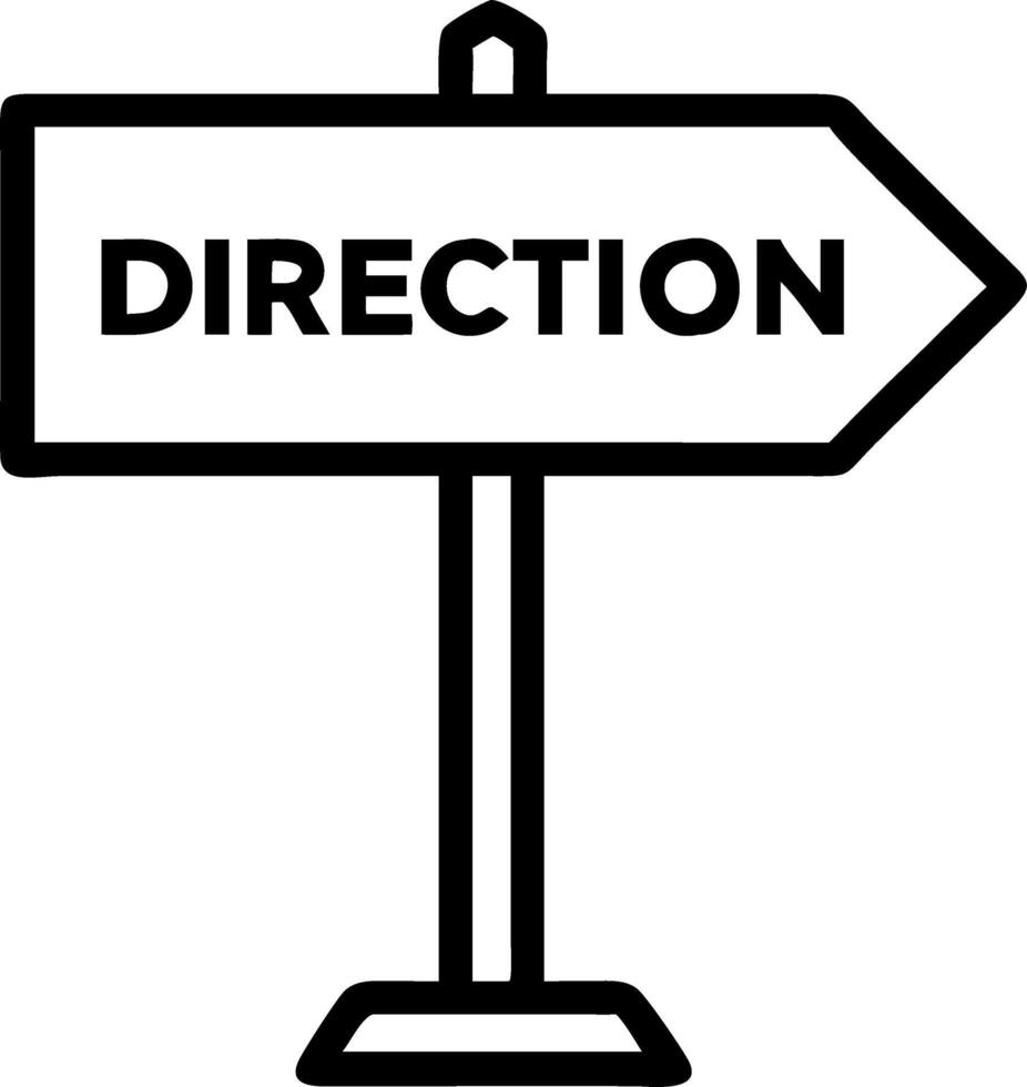 of isolated road sign and arrow with the word Direction vector