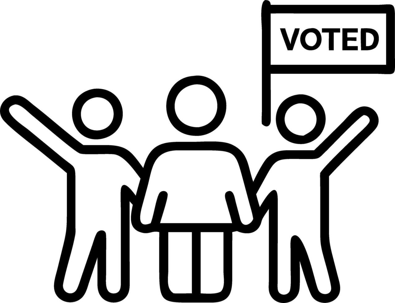Voters taking ballot selfies vector