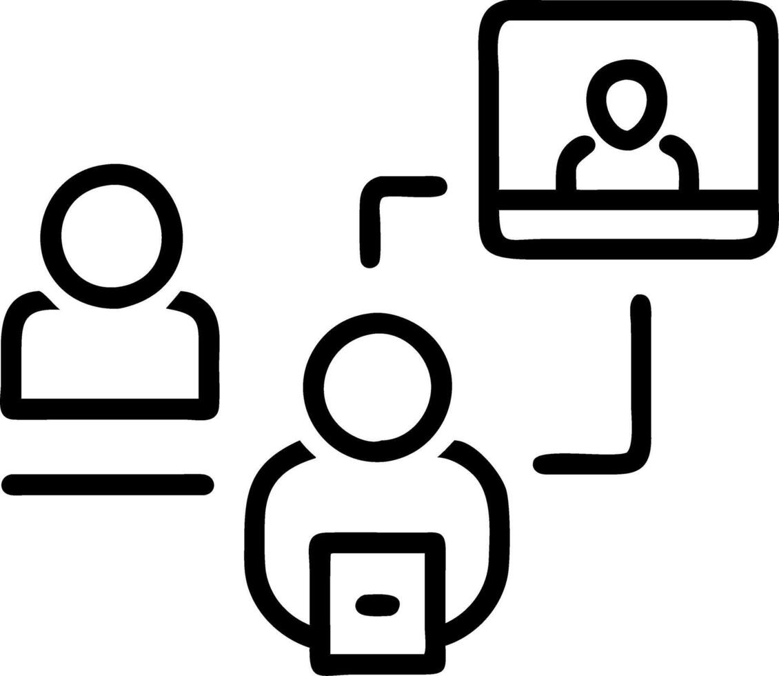 Voters researching candidates on devices vector