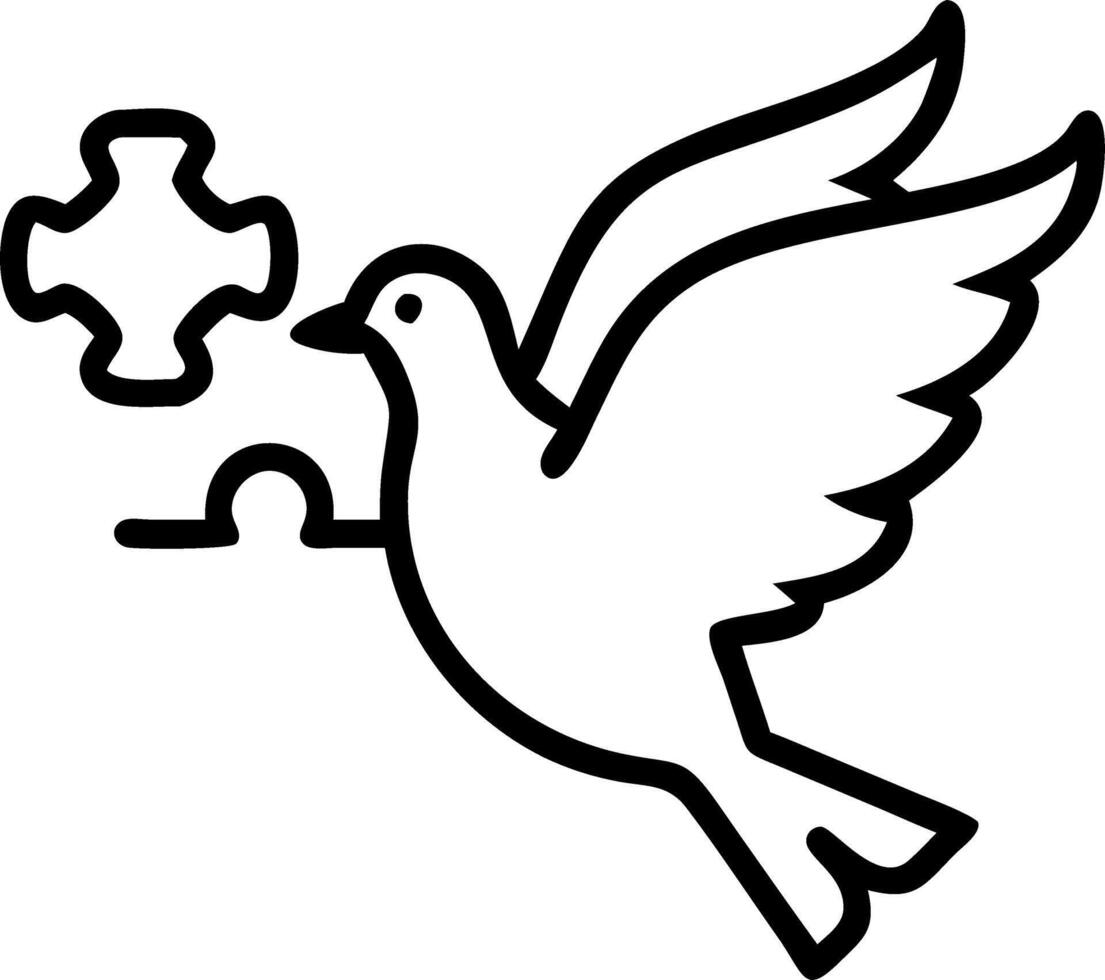 White dove peace puzzle vector