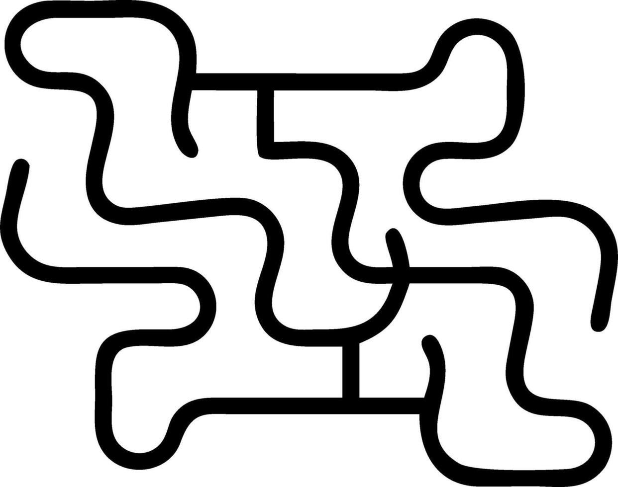 White labyrinth outline tiles vector