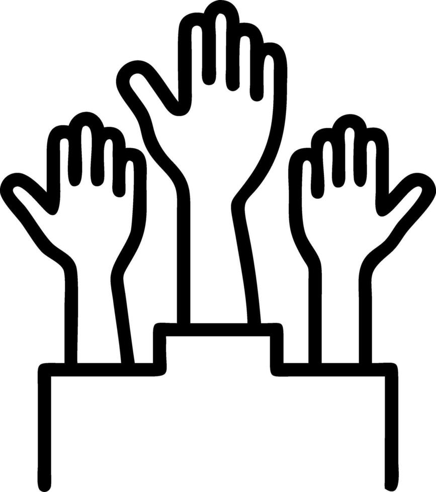White healing hands podium vector