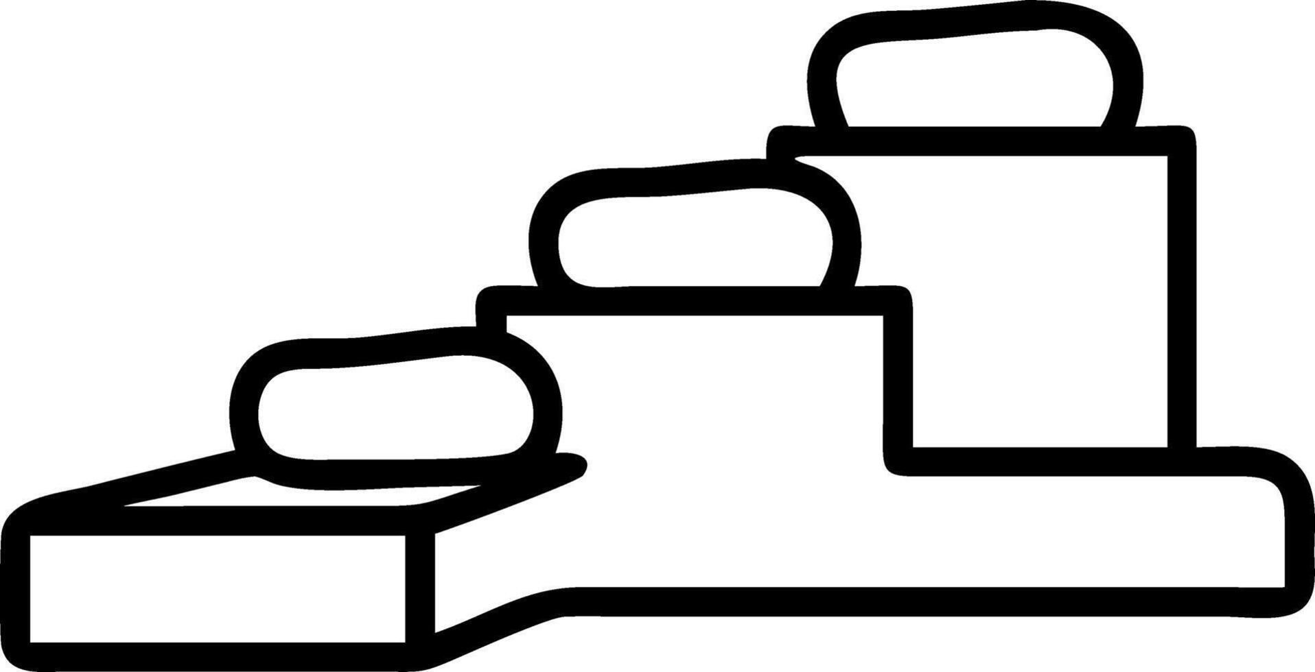 White stepping stone podium vector