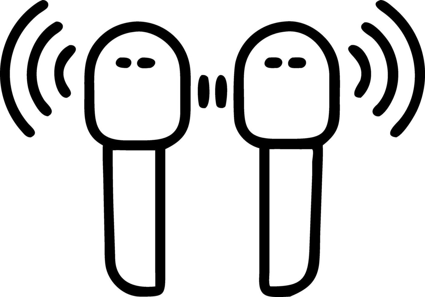 Wireless earbuds with holographic sound controls hovering vector