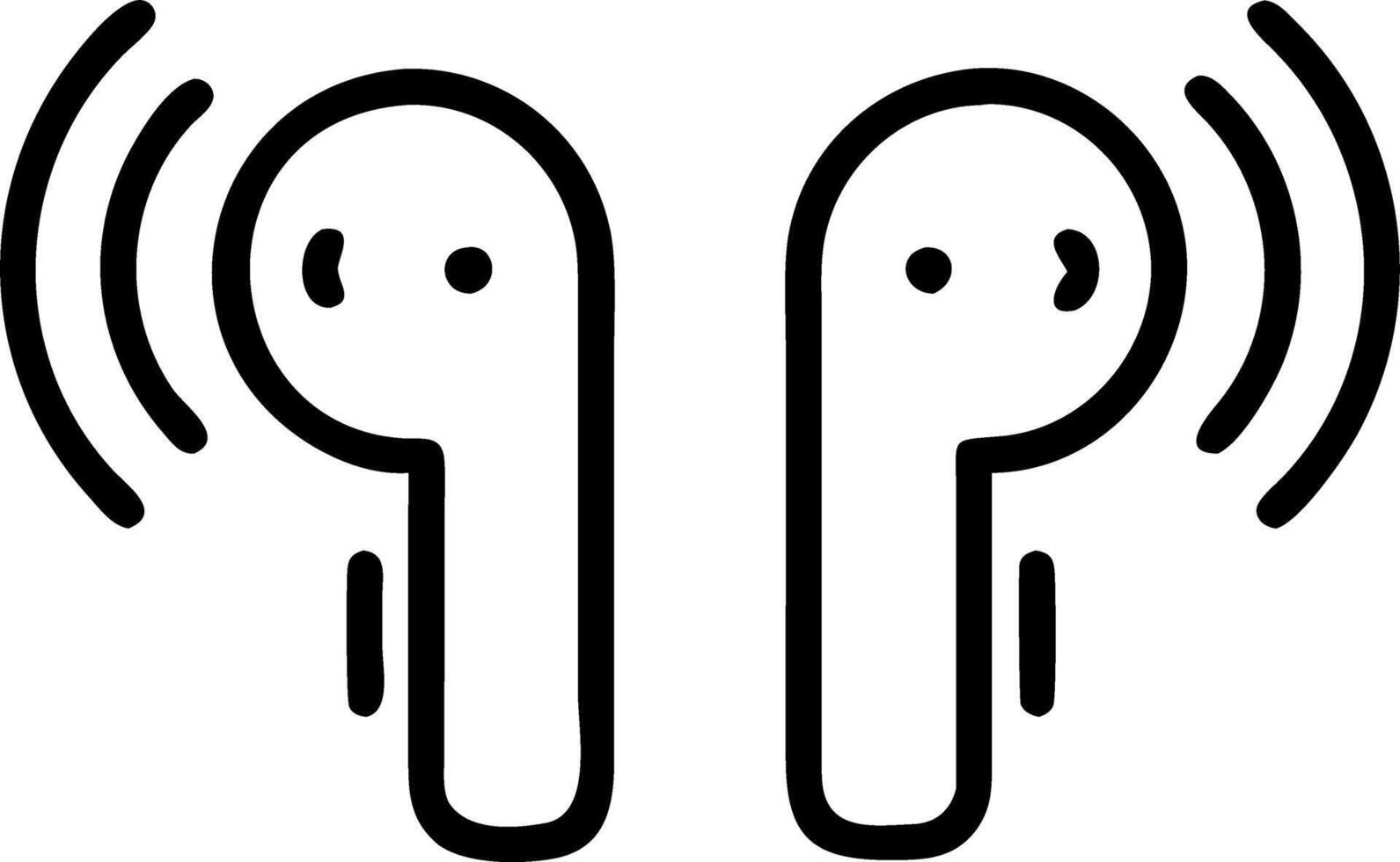 Wireless earbuds with holographic sound controls hovering vector