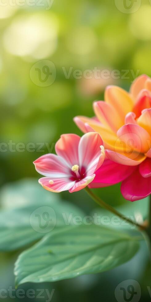 Colorful flowers in a vibrant garden during springtime showcase nature's beauty and delicate features photo