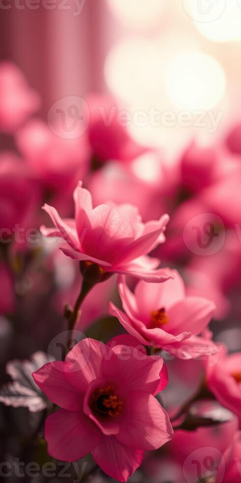 Vibrant pink flowers blooming in a garden setting during daylight hours photo