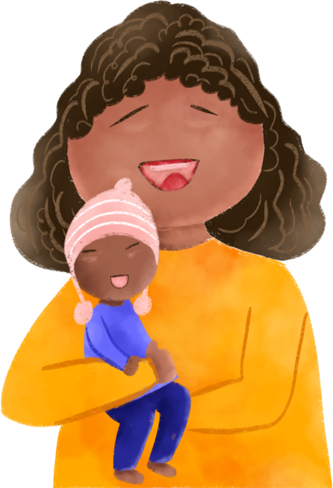 Smiling mother carrying her son for mother's day element poster transparent background png