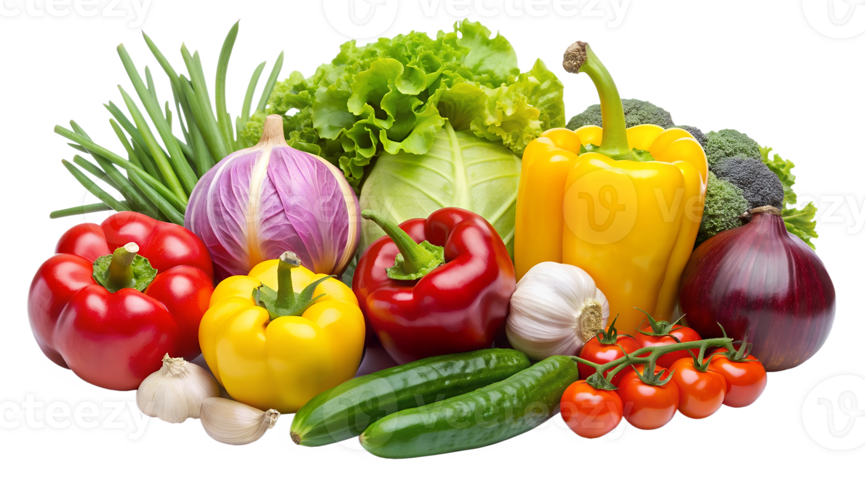 Various vegetables and fruits are arranged in a circle png