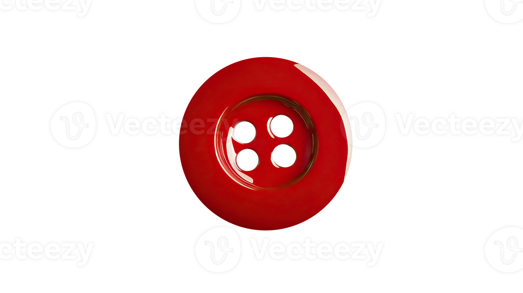 A red button with four holes on it png