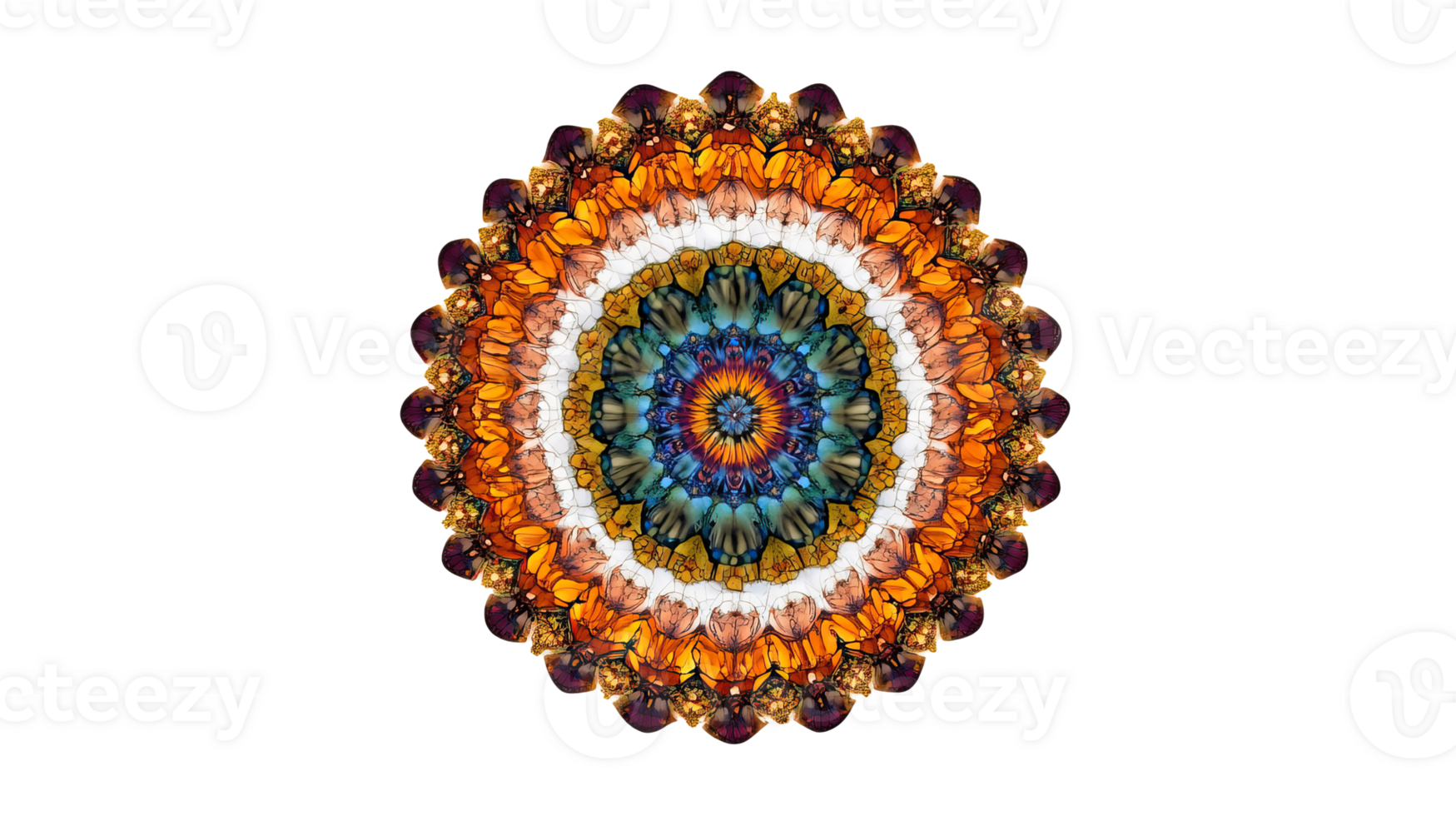 A circular design with a colorful pattern on it png