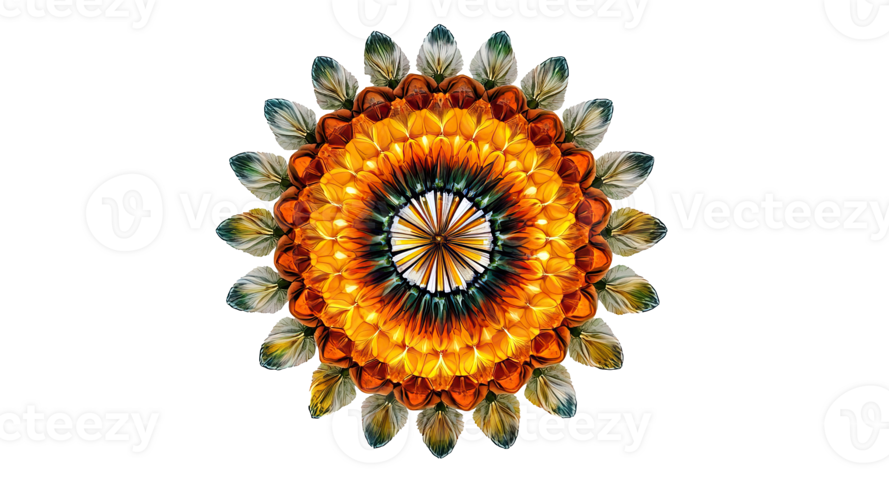 A flower is shown in the center of a circle png