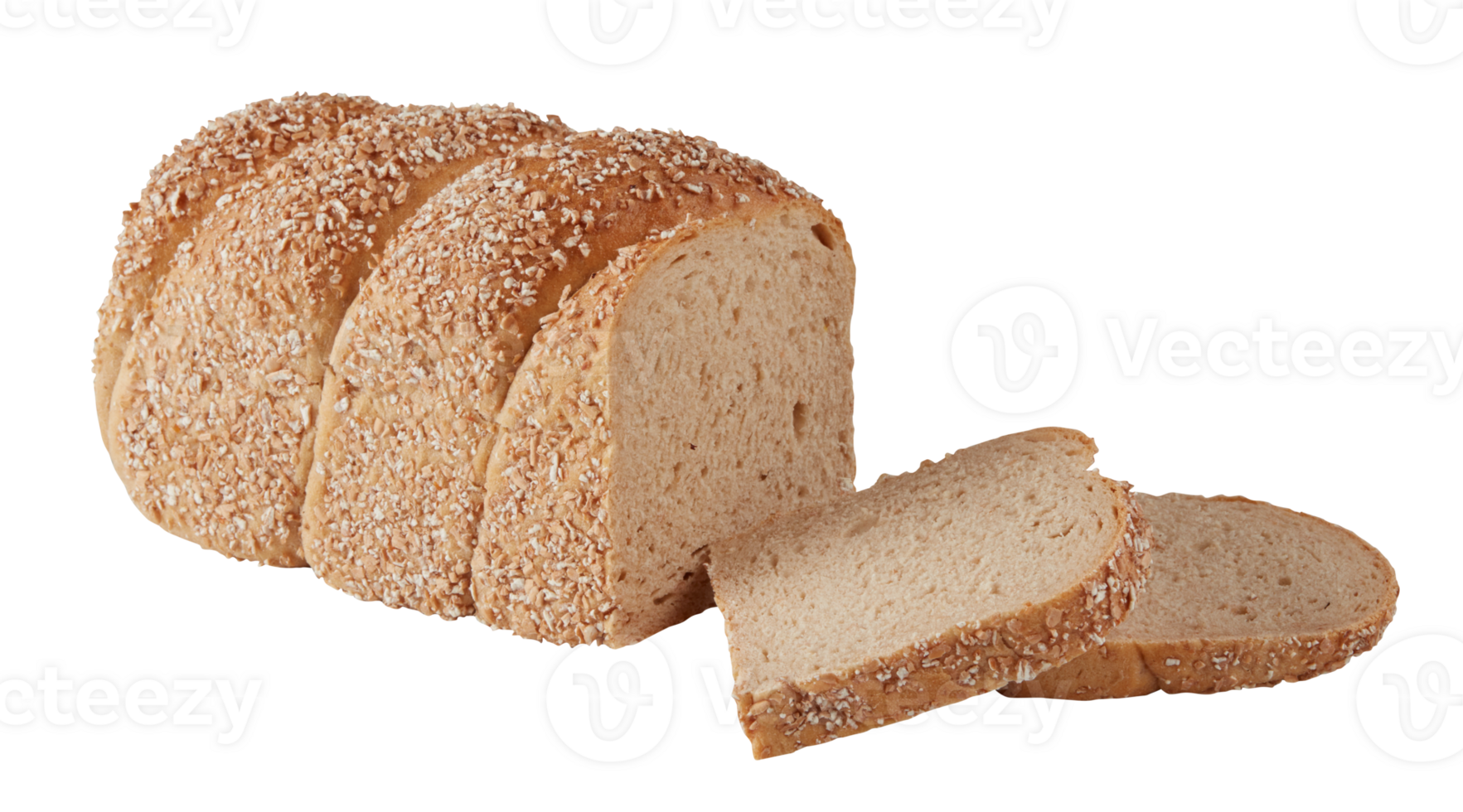 Whole Grain Nut Bread cut out isolated transparent background png