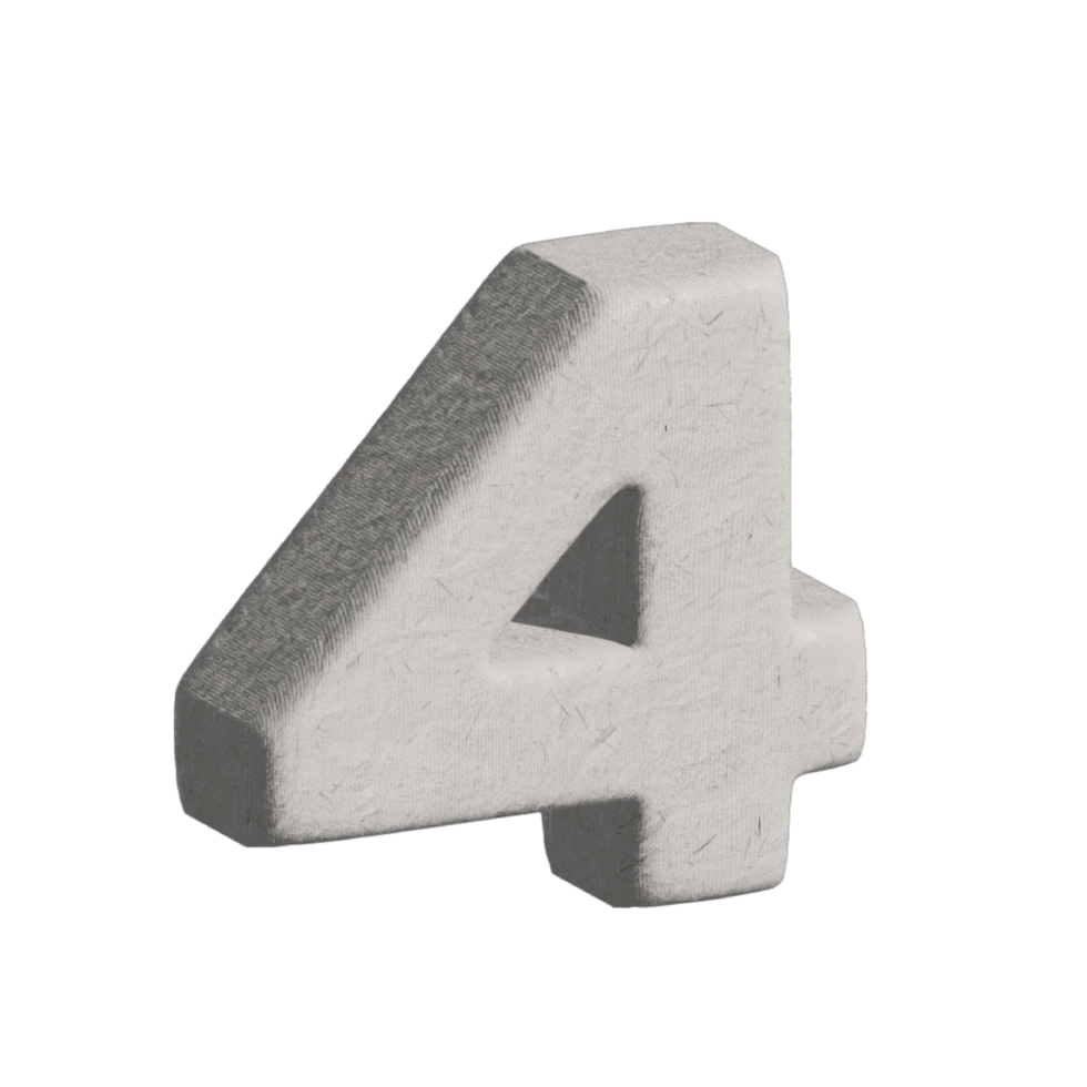 3d number four with transfarent background photo png