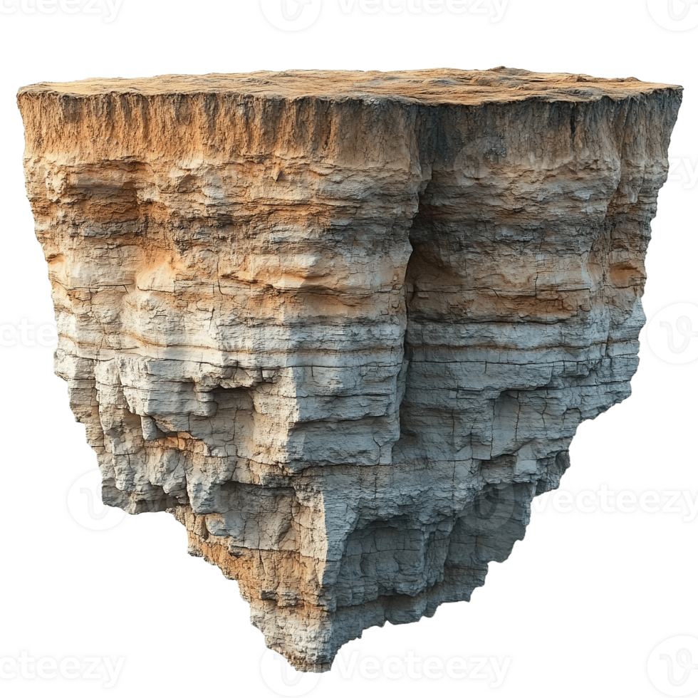 Soil and Rock Stratification in Sinkhole Cross-Section on Transparent Background png