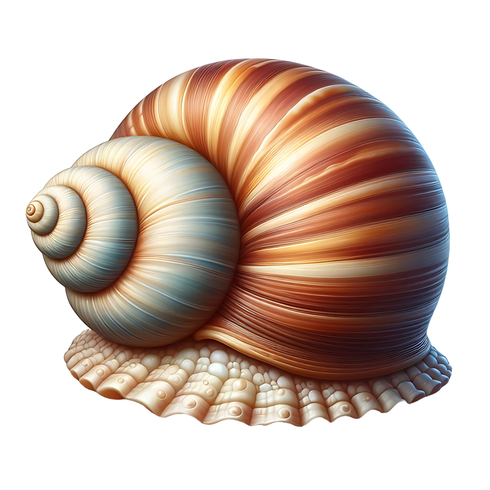 Realistic Beautiful Snail with brown foot and shell png