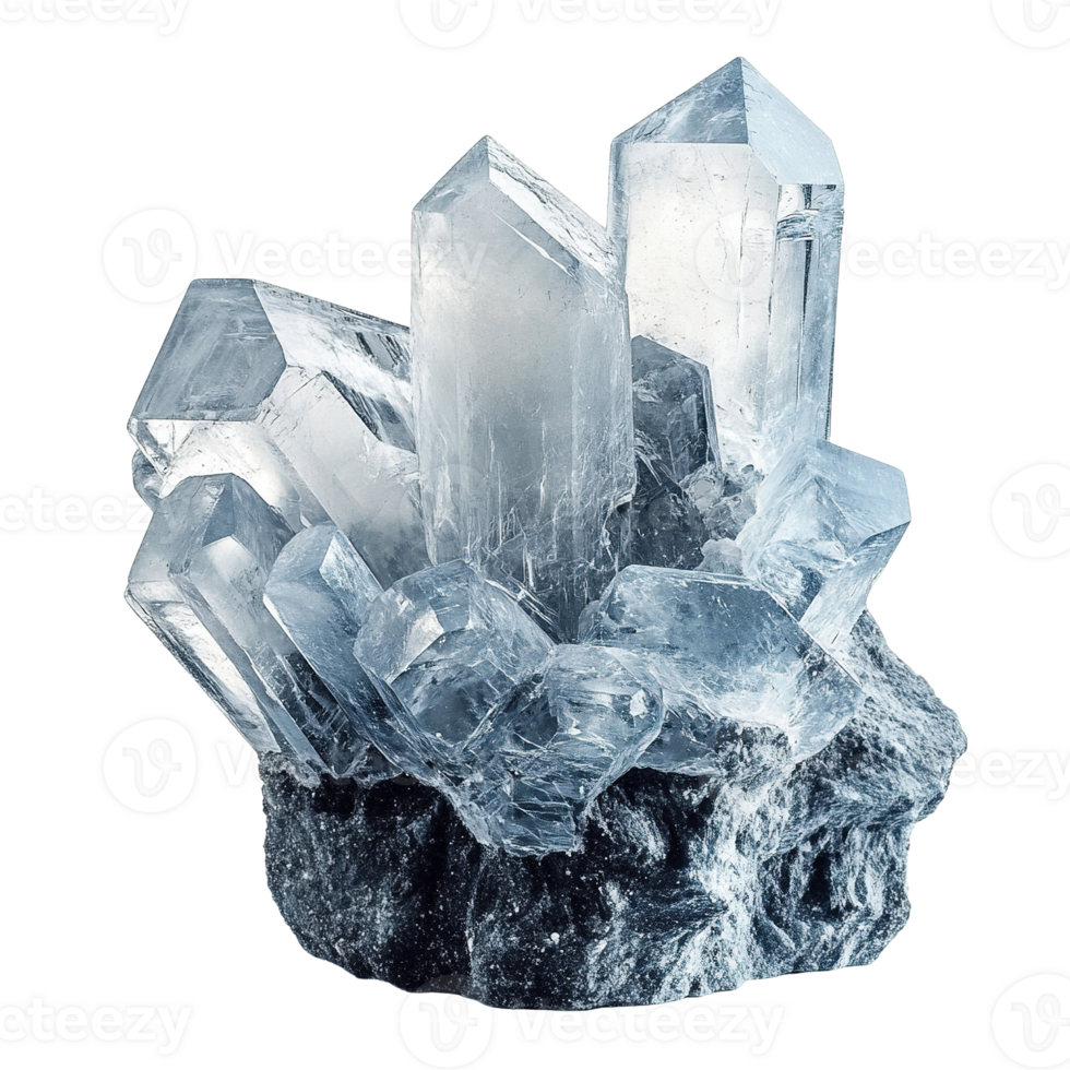 Quartz-like Crystal in Pristine Geometric Patterns Isolated png