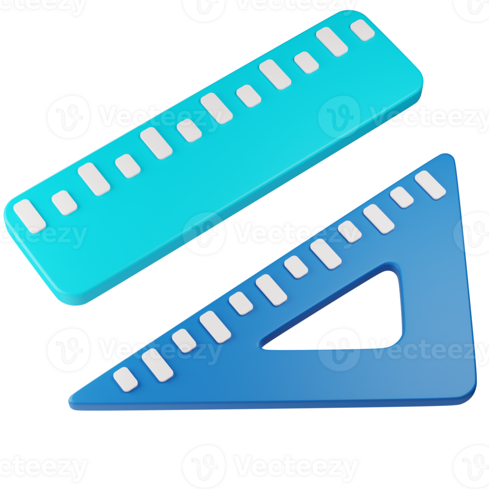 Rulers 3d. graphic design 3d icon illustration. 3d design style. 3d rendering png