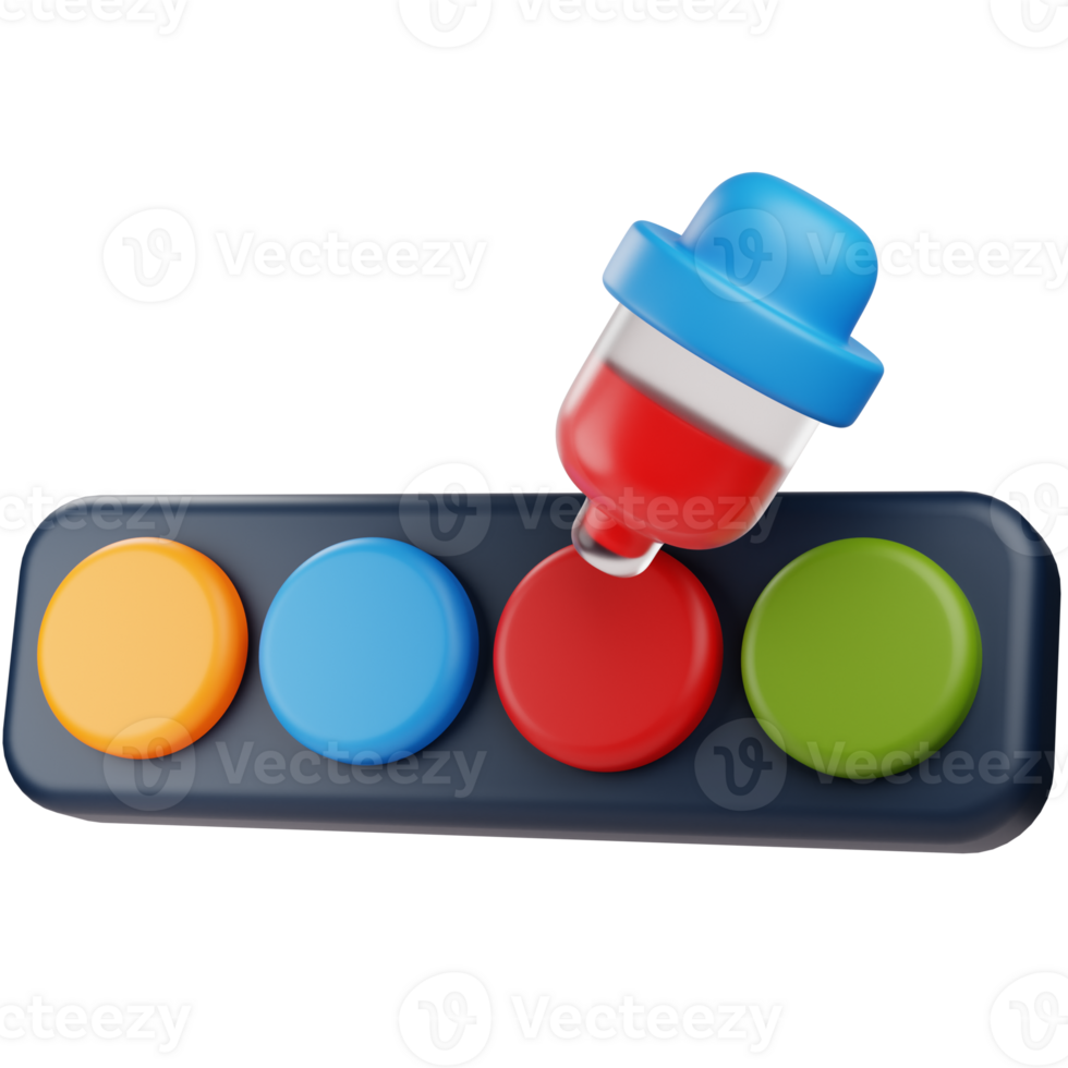 Color Palette Picker 3D Icon. graphic design 3d icon illustration. 3d design style. 3d rendering png