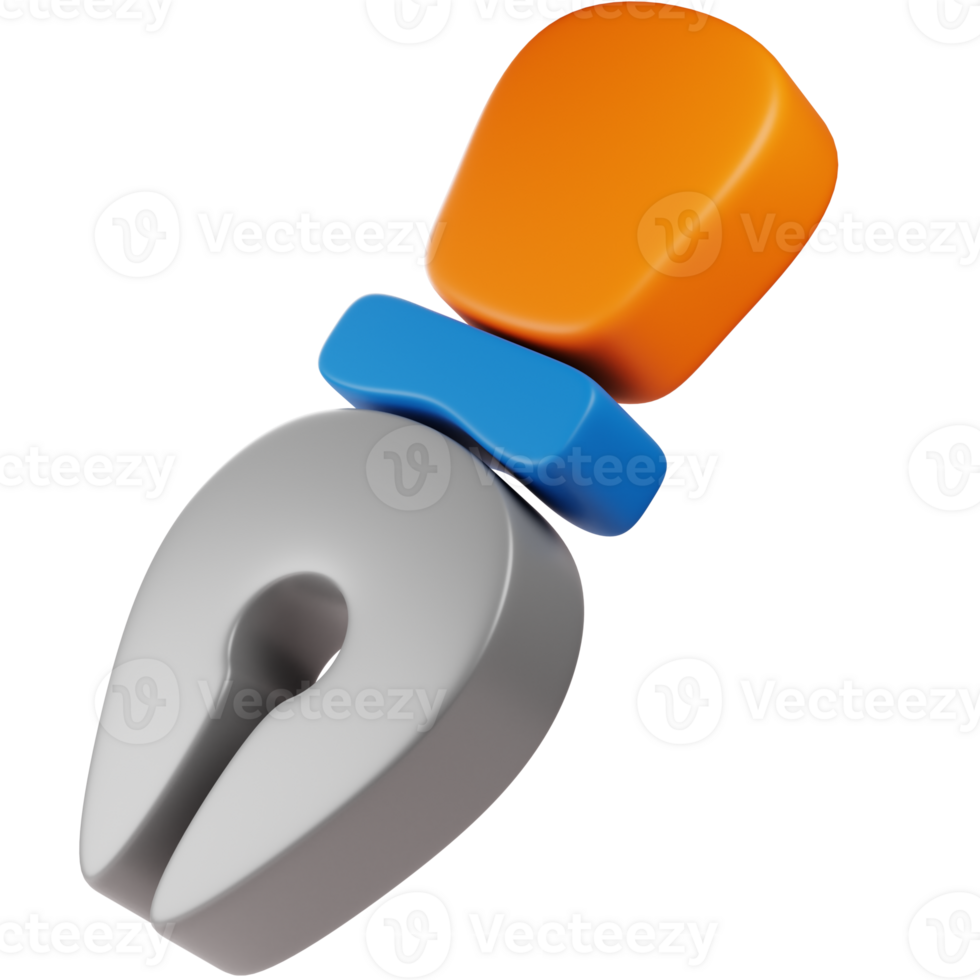 pen tool 3d icon. graphic design 3d icon illustration. 3d design style. 3d rendering png