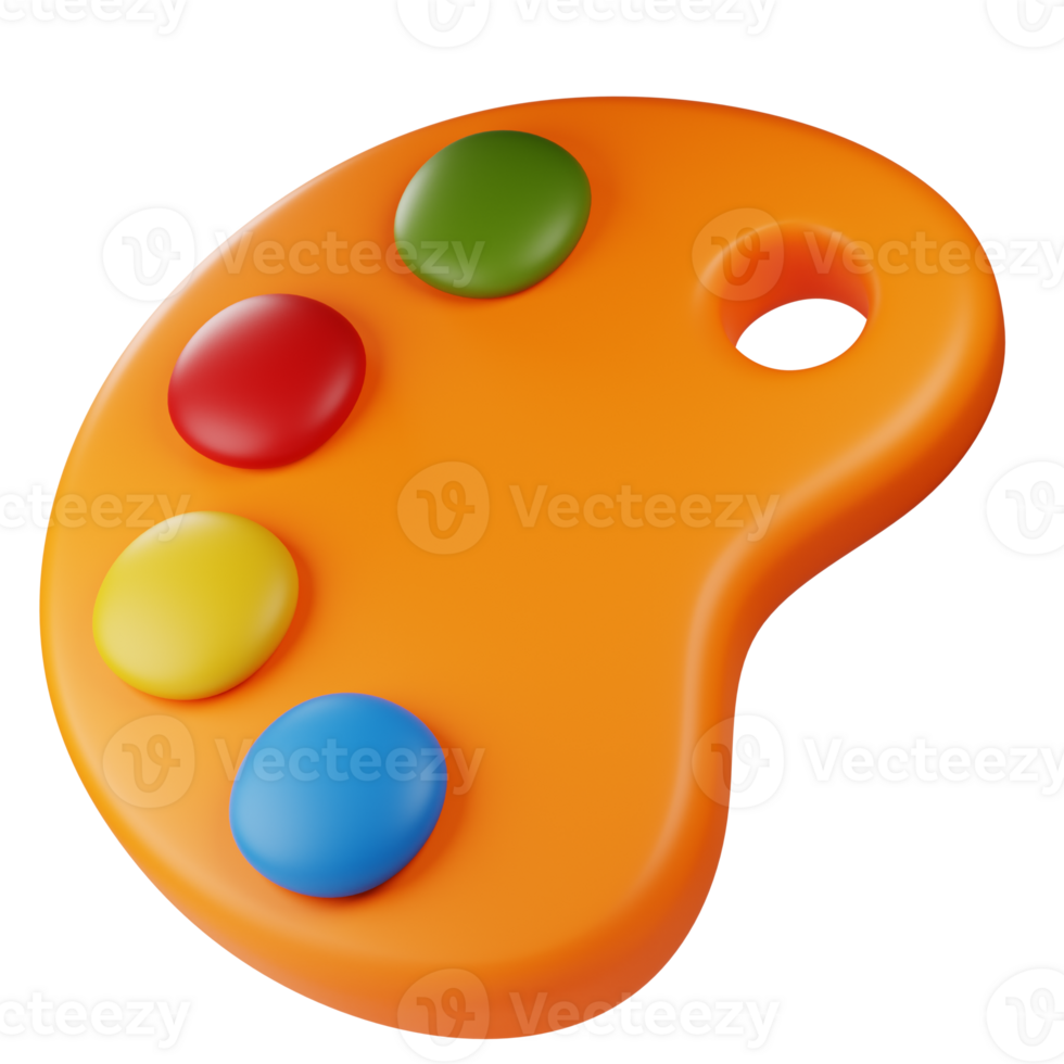 Color Palette 3d. graphic design 3d icon illustration. 3d design style. 3d rendering png
