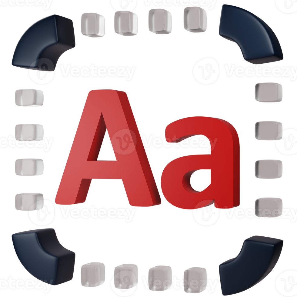text style icon. graphic design 3d icon illustration. 3d design style. 3d rendering png