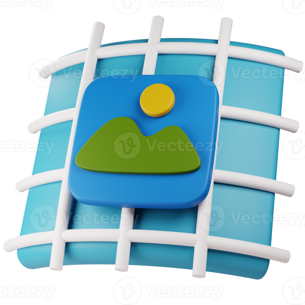image on canvas 3d icon. graphic design 3d icon illustration. 3d design style. 3d rendering png