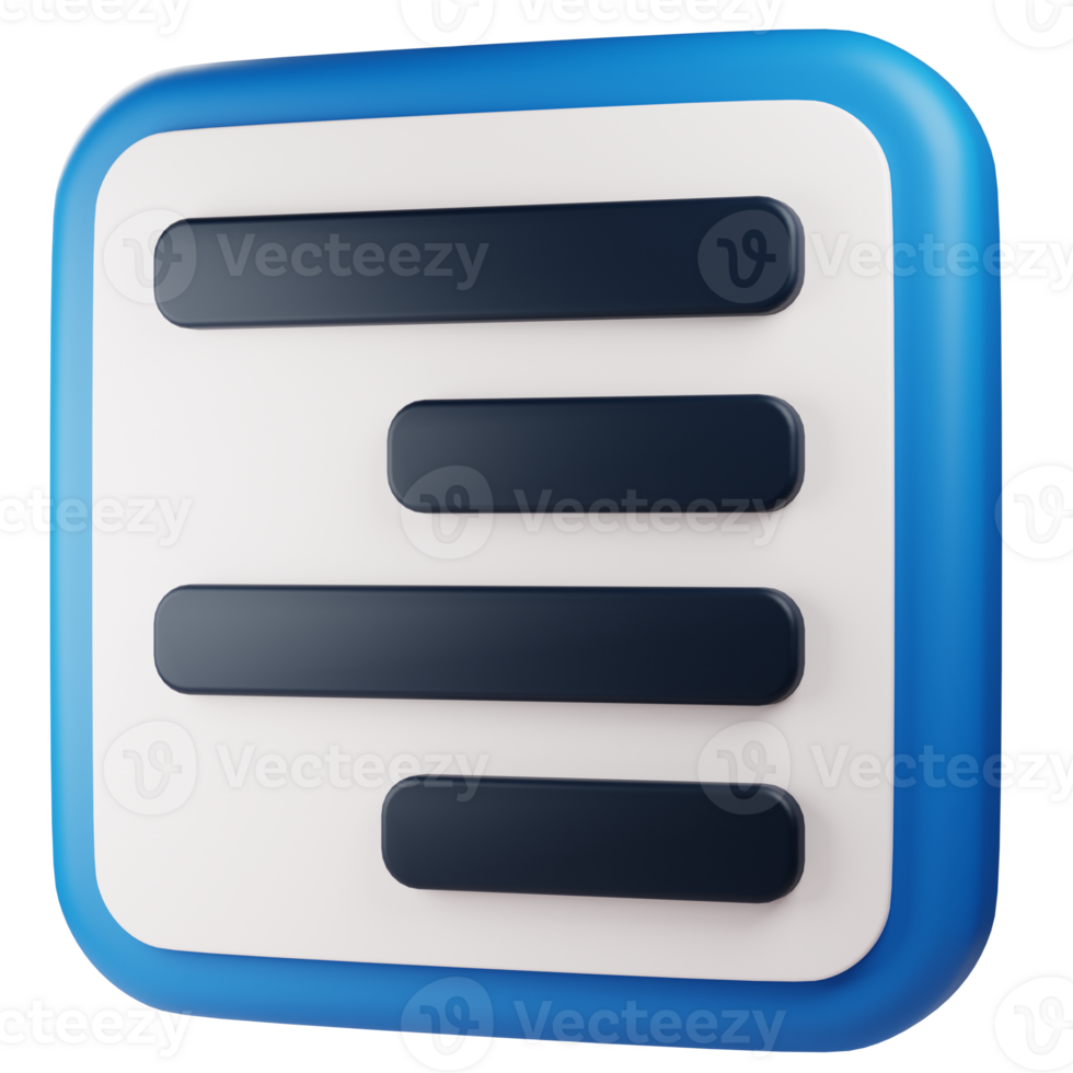 align text right 3d icon png