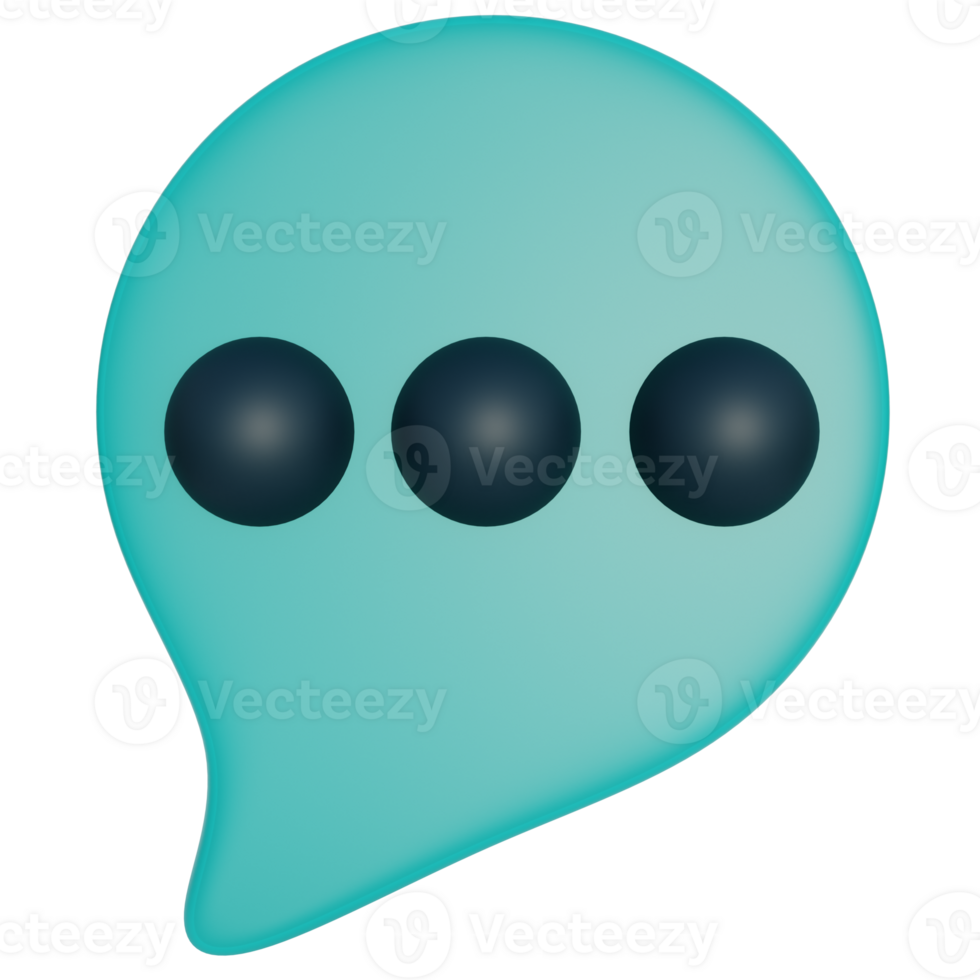 chatting 3d icon. Bule bubble chat icon illustration png
