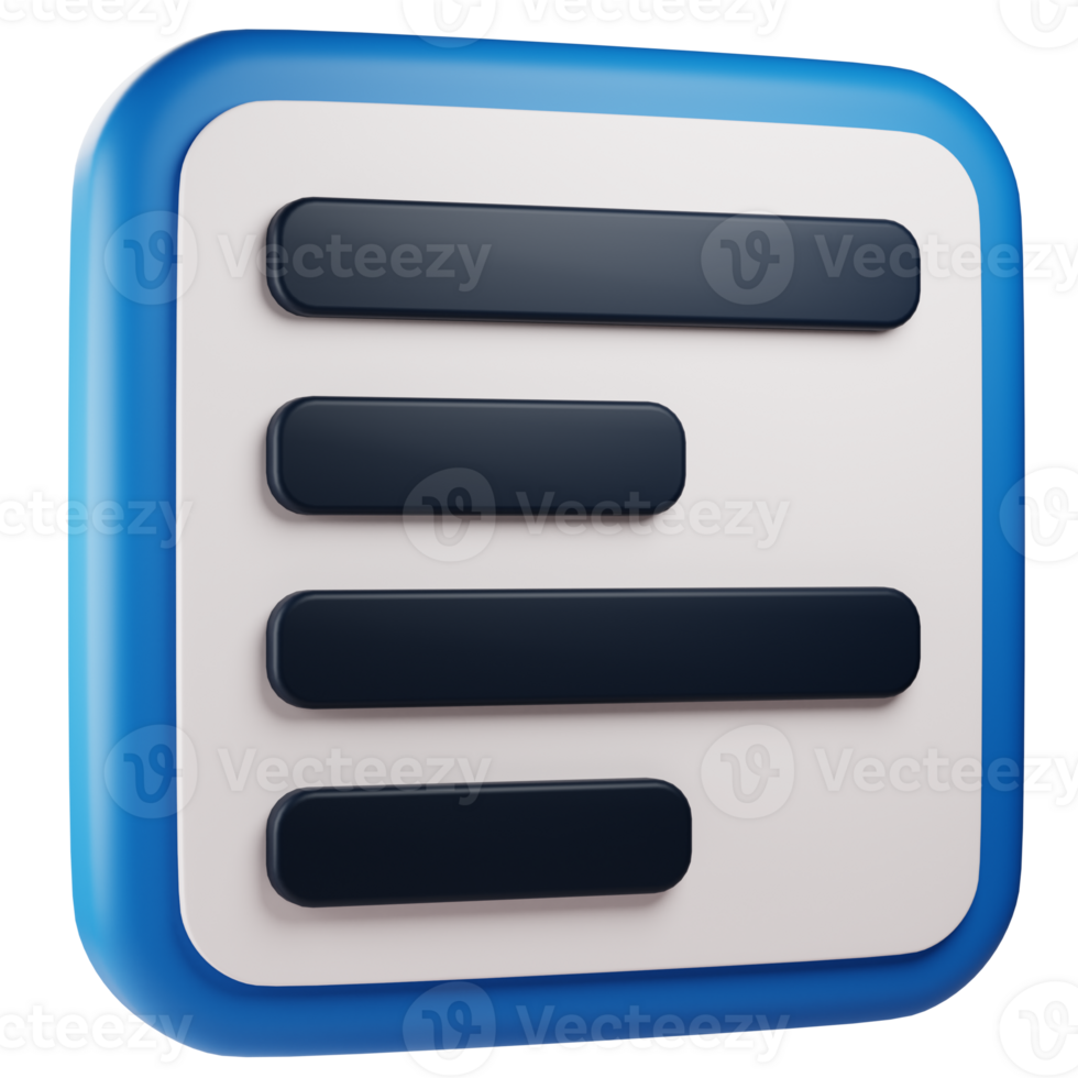align text left 3d icon png
