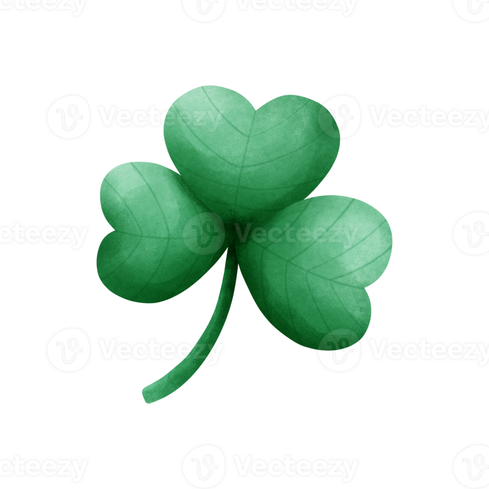 Illustration of a three-leaf clover, symbolizing good luck and celebration, St. Patrick's Day symbol png