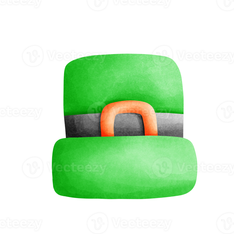 cartoon-style St. Patrick's Day hats in green, featuring shamrocks. Perfect for festive and Irish-themed designs. png