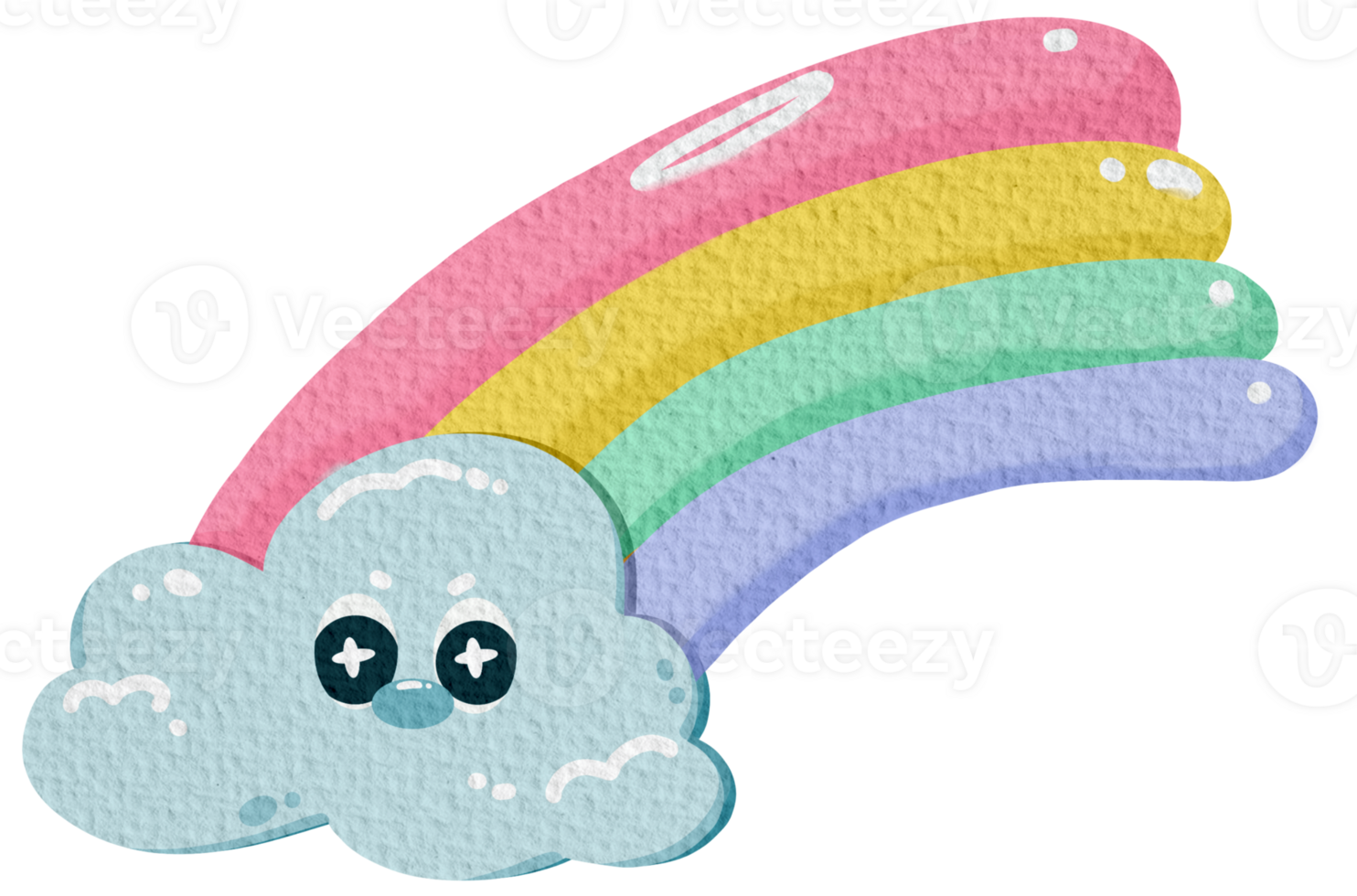 Weather vibes - Clouds with rainbows png