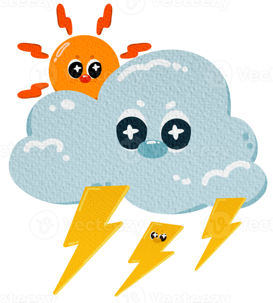 There were clouds, sunshine and lightning png