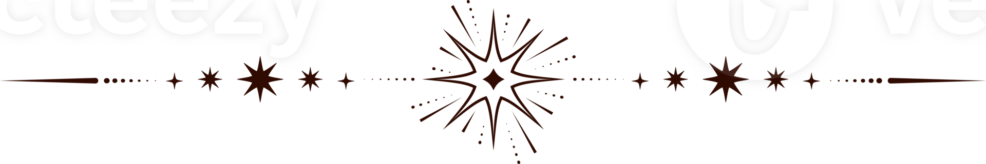 Magic border with celestial stars. Astrology fantasy decorative ornament. Divider with mystic spiritual symbols. Astral minimal design with elegant elements. png
